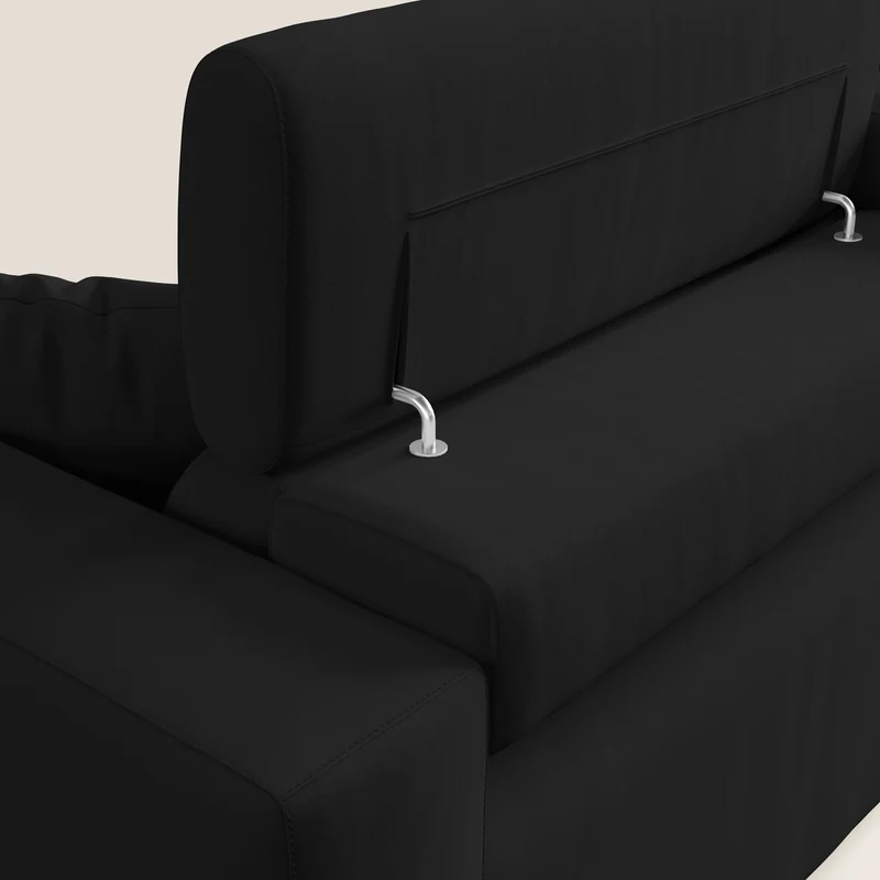 Orwell canapé avec assise extractible en microfibre détachable T11 noir