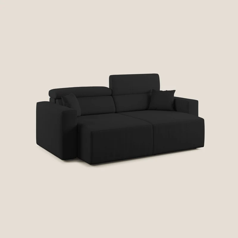 Orwell canapé avec assise extractible en microfibre détachable T11 noir