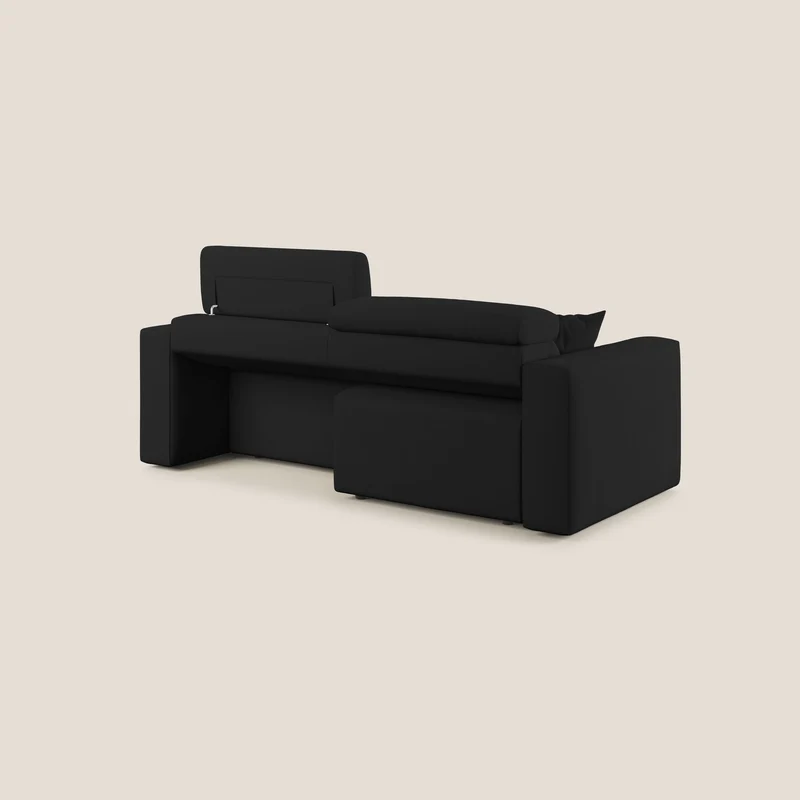 Orwell canapé avec assise extractible en microfibre détachable T11 noir
