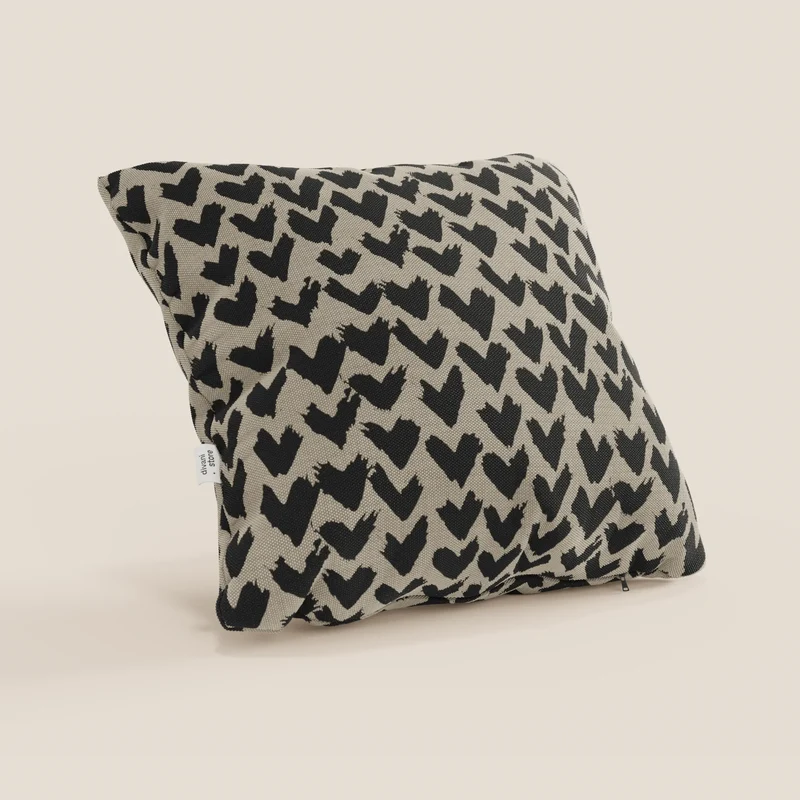 Arrow coussins géométriques en tissu hydrofuge Taupe tortora
