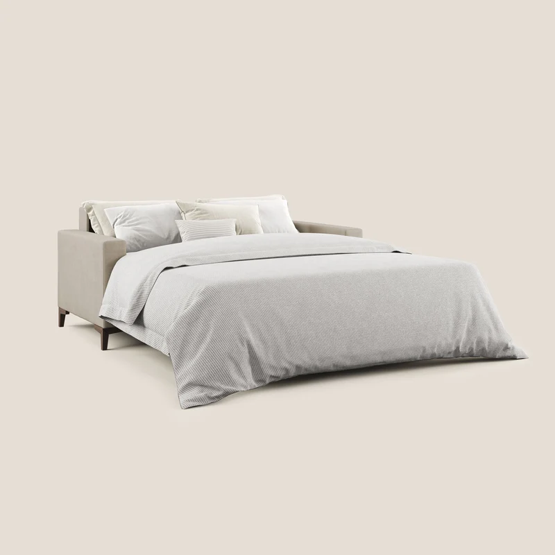 Kafka canapé lit convertible en tissu doux imperméable T02 beige