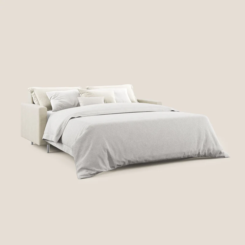 Megan canapé convertible en microfibre détachable T11 crème