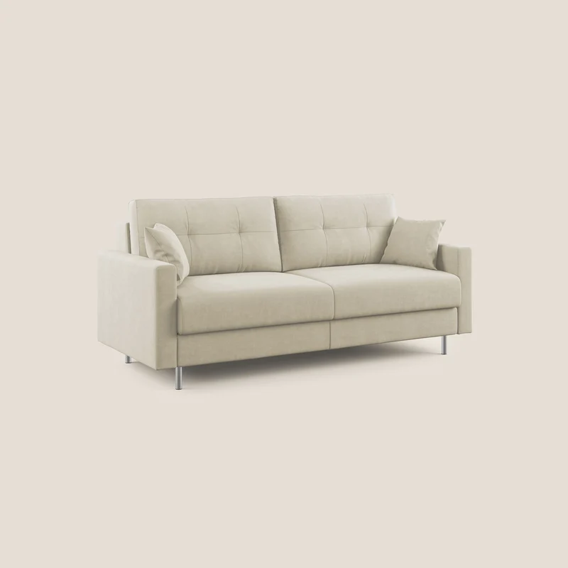 Megan canapé convertible en microfibre détachable T11 crème