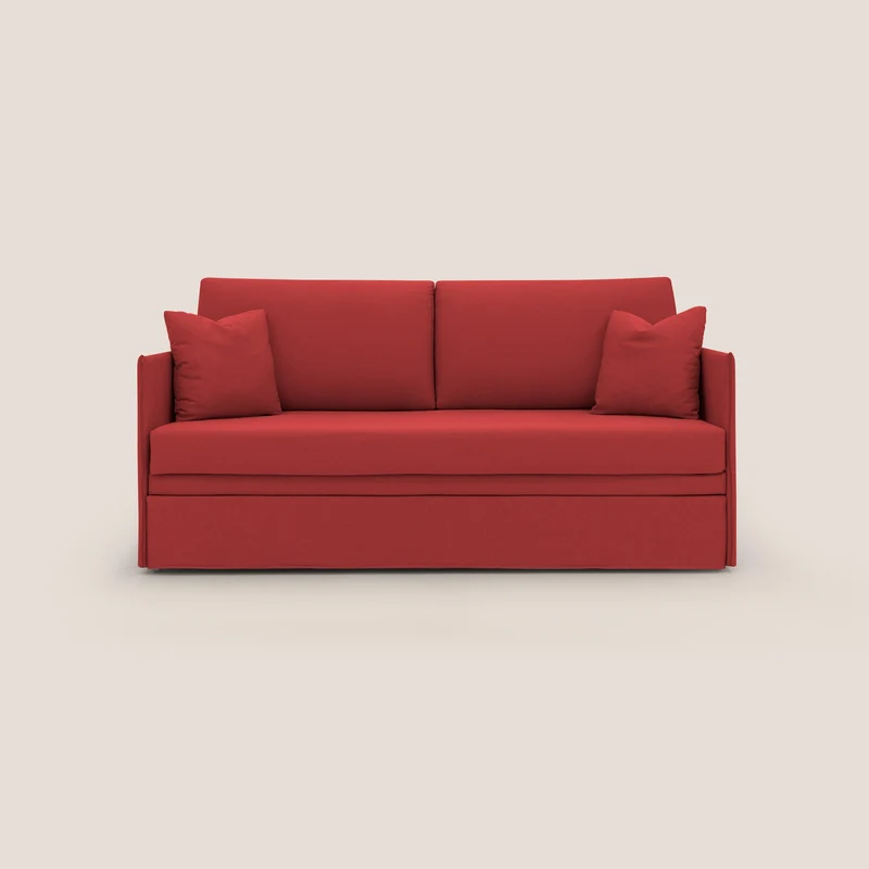 Tortona Canapé duplex avec lits jumeaux et tissu effet coton imperméable T13 rouge