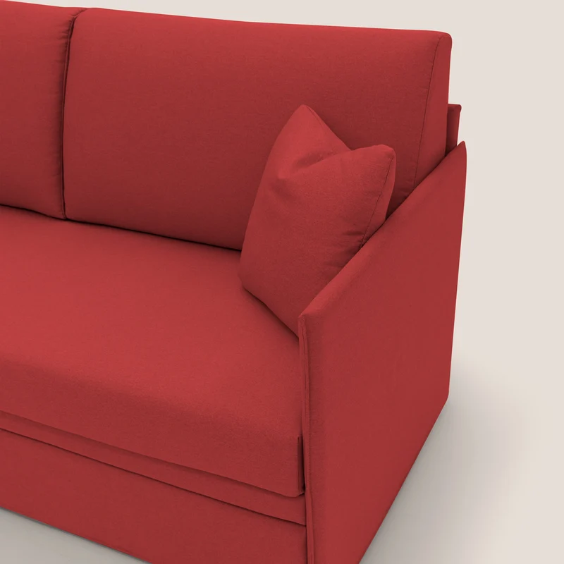 Tortona Canapé duplex avec lits jumeaux et tissu effet coton imperméable T13 rouge