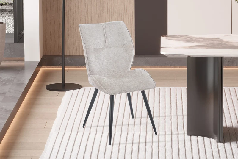 Chaise Faye Tissu Marbella 2 coloris : Beige, Écru