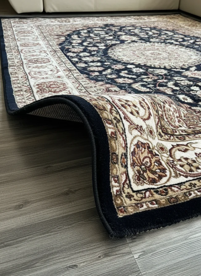 Tapis Dubai Merinos – Qualité Premium classique Bleu Médaillon orientale Vintage