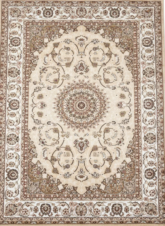 Tapis Dubai Merinos – Qualité Premium classique Beige Médaillon orientale