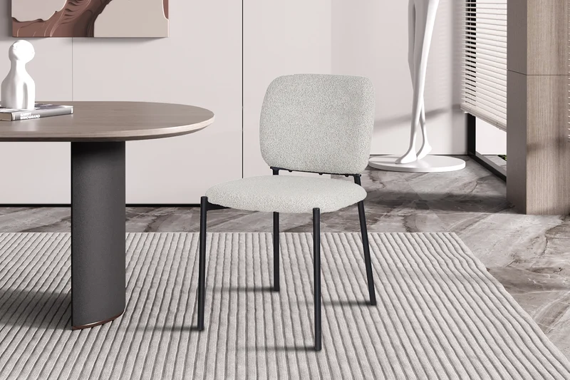 Chaise Sofia Structure en Métal Noir Tissu