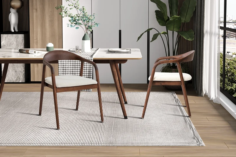Chaise Clarisse en Bois de Frêne couleur Noyer Tissu Beige
