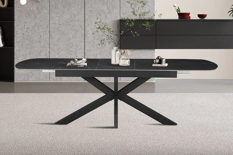 Table extensible Hestia 180-220cm Ovale Danoise Pierre Noir