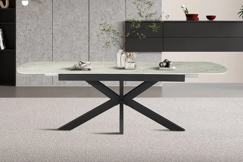 Table extensible Hestia 180-220cm Ovale Danoise Pierre beige
