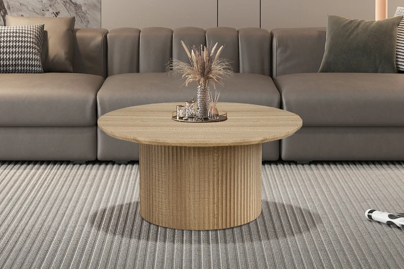 Table basse Lagos Ronde Décor Chêne Naturel