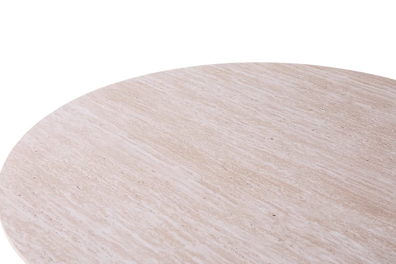 Table basse Lagos Ronde Décor Travertin Beige