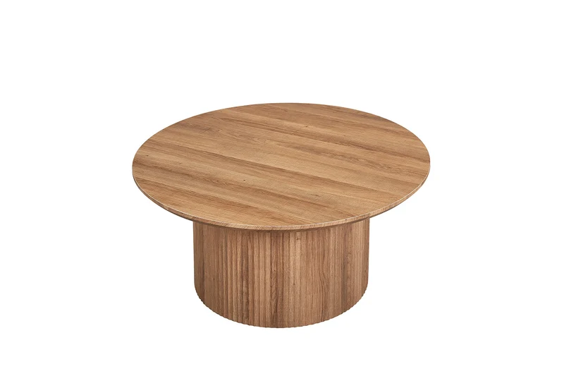 Table basse Lagos Ronde Décor Chêne Vieilli