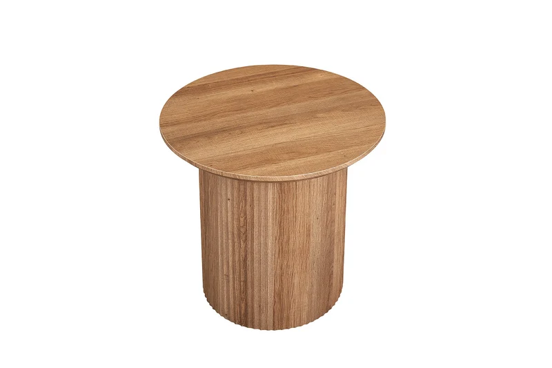 Table basse Lagos Ronde Décor Chêne Vieilli