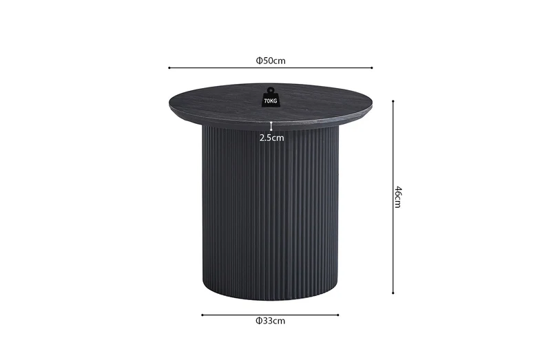Table basse Lagos Ronde Décor Brun foncé