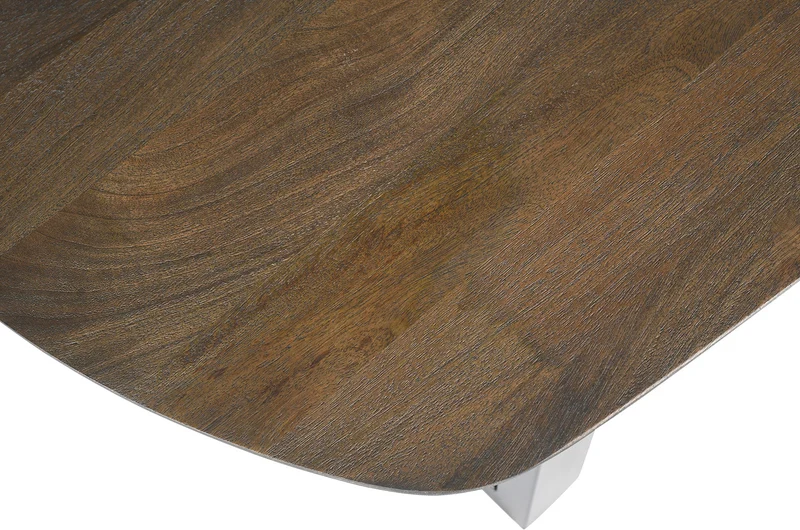 Table Tommy 220x100 cm Ovale Danoise Pied Bois de manguier Brun foncé