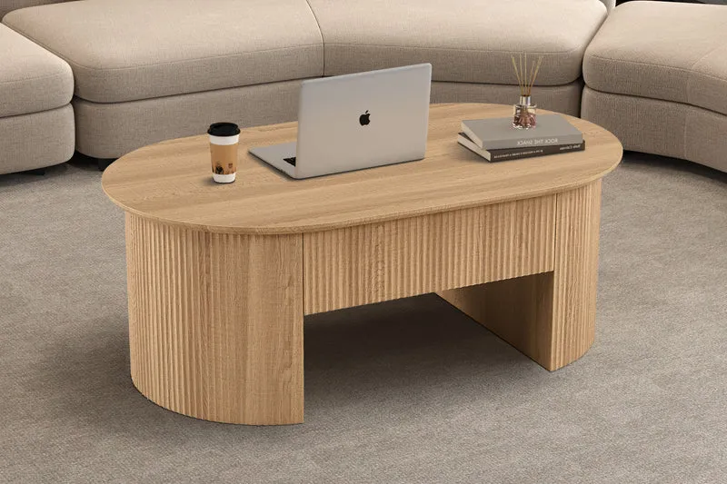Table basse Lagos 120 cm Plateau relevable Décor Chêne Naturel