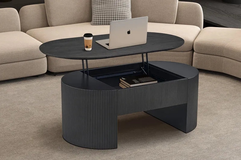 Table basse Lagos 120 cm Plateau relevable Décor Brun foncé