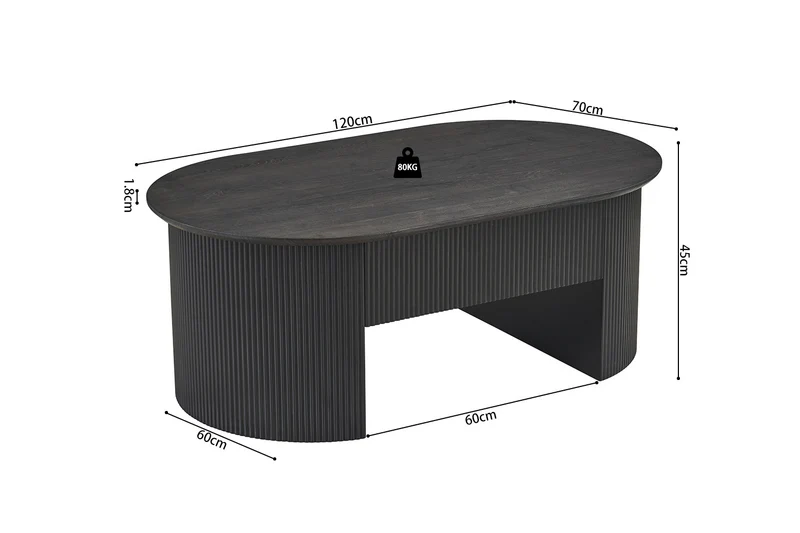 Table basse Lagos 120 cm Plateau relevable Décor Brun foncé