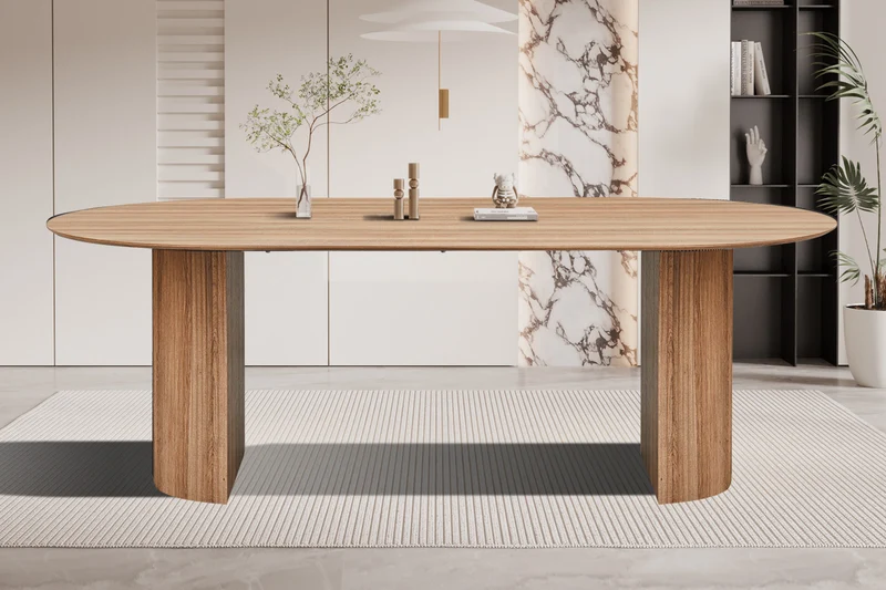 Table Lagos 220 cm Ovale Décor Chêne Vieilli