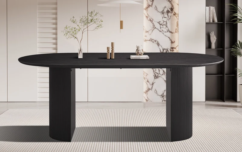 Table Lagos 200 cm Ovale Décor Brun foncé