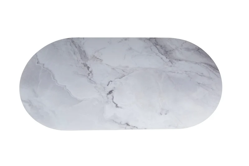 TABLE A MANGER ANNA PIED BEIGE PLATEAU EN CERAMIQUE MARBRE GRIS 180x90x75CM