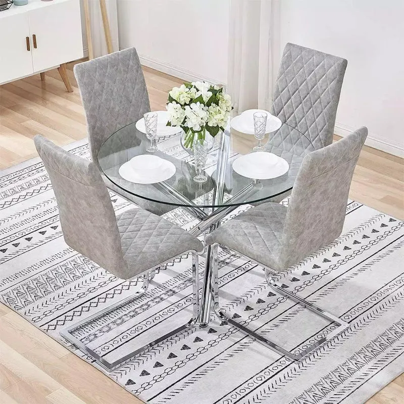 TABLE REPAS LINE TRANSPARENT 100cm