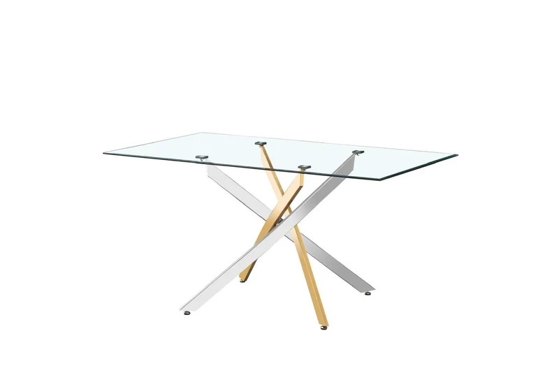 Table à manger JESSICA Gold Chrome transparent