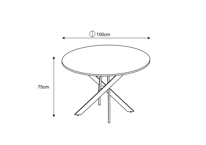 TABLE A MANGER EN BOIS JESSICA PIEDS METAL NOIR