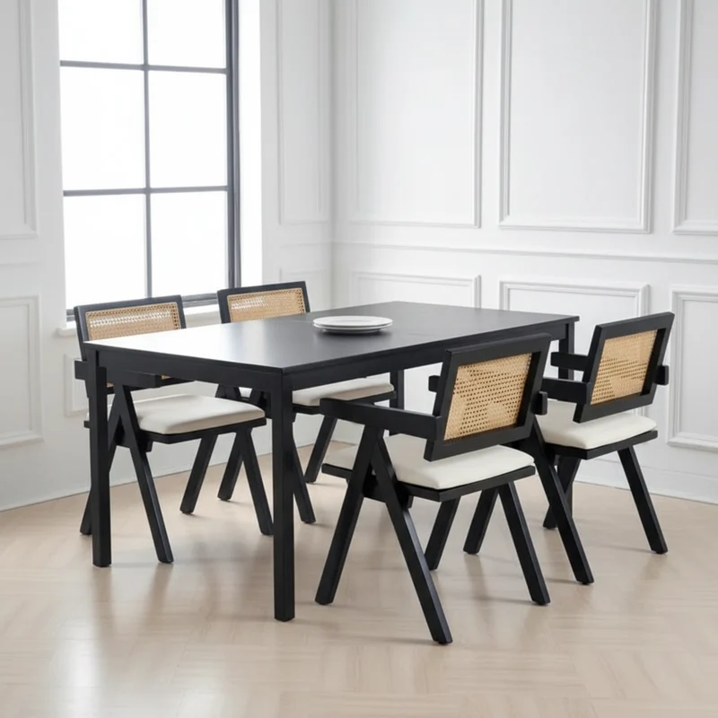Lot de Chaises Rotina bois noir