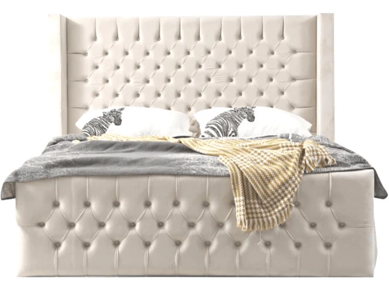 Cadre De Lit CLOUTE Velours Bianca