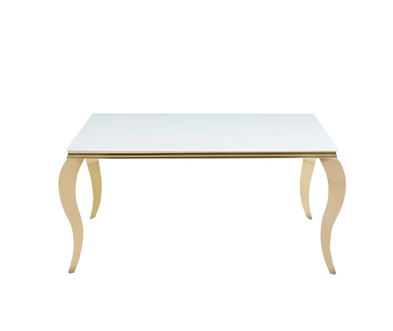 TABLE REPAS BAROQUE GOLD BLANC ULTRA 150x90x75 cm