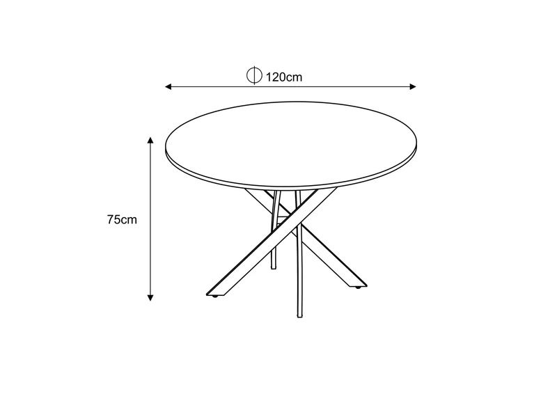 TABLE REPAS JESSICA METAL NOIR MARBRE GREIGE 120x75cm