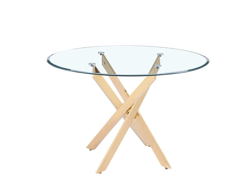 TABLE REPAS JESSICA GOLD TRANSPARENT XXL120x75cm