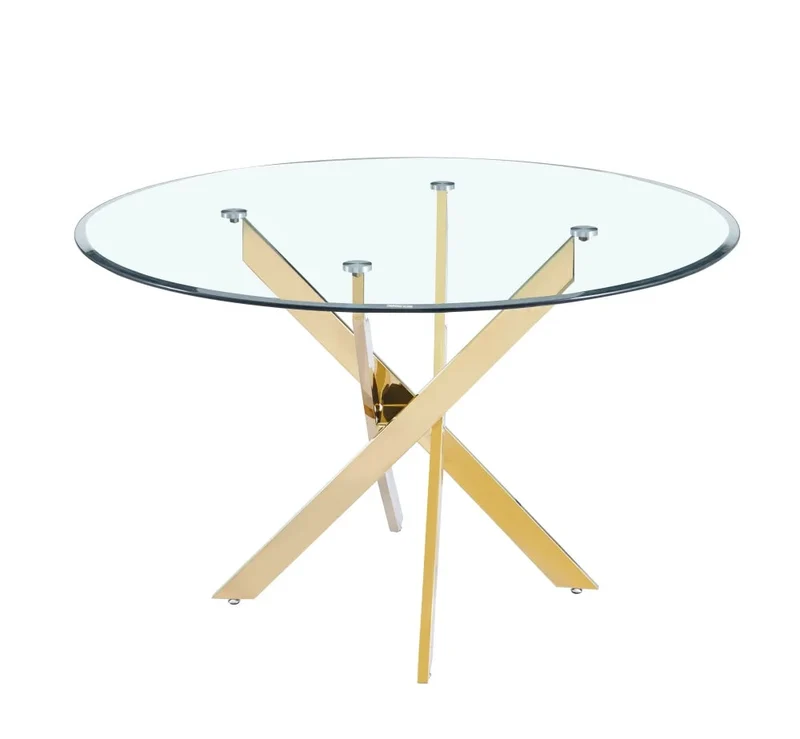 TABLE REPAS JESSICA GOLD TRANSPARENT XXL120x75cm