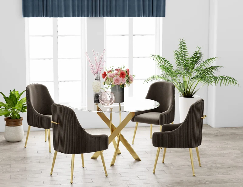 TABLE REPAS JESSICA GOLD TRANSPARENT XXL120x75cm