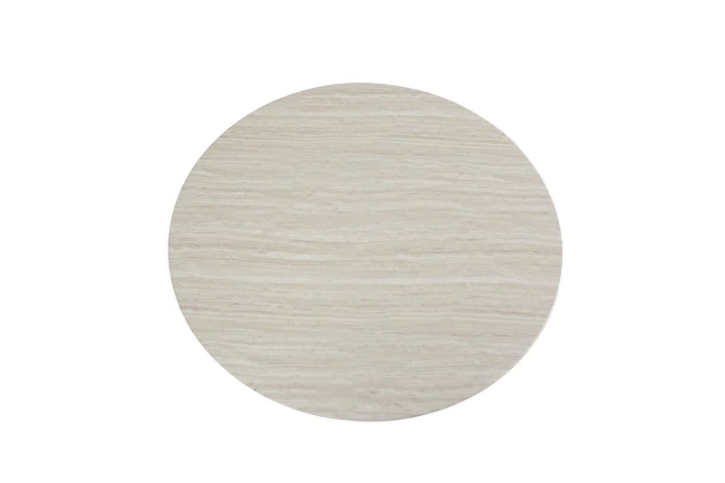 TABLE A MANGER BAIETAA CERAMIQUE EFFET TRAVERTIN PIED TRAVERTIN 120x75CM