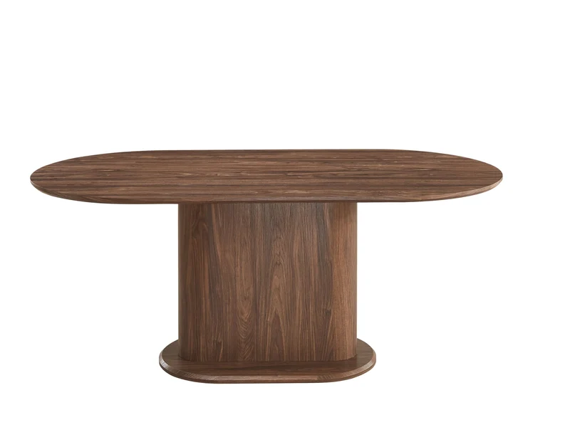TABLE REPAS LOKA PLATEAU/BASE MDF EFFET NOYER PIED MDF EFFET NOYER 160X90X75cm