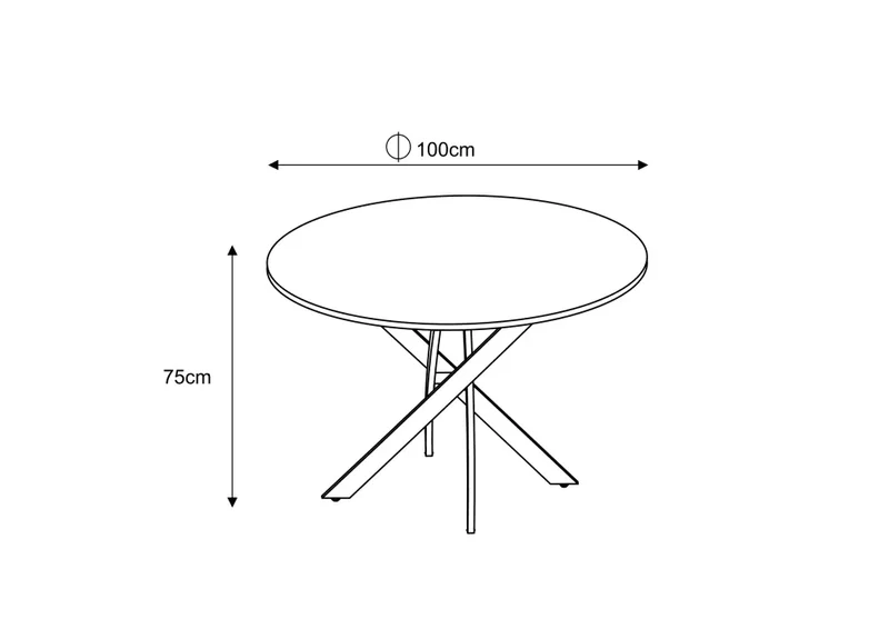 TABLE REPAS JESSICA CHROME MARBRE GREIGE 100x75cm
