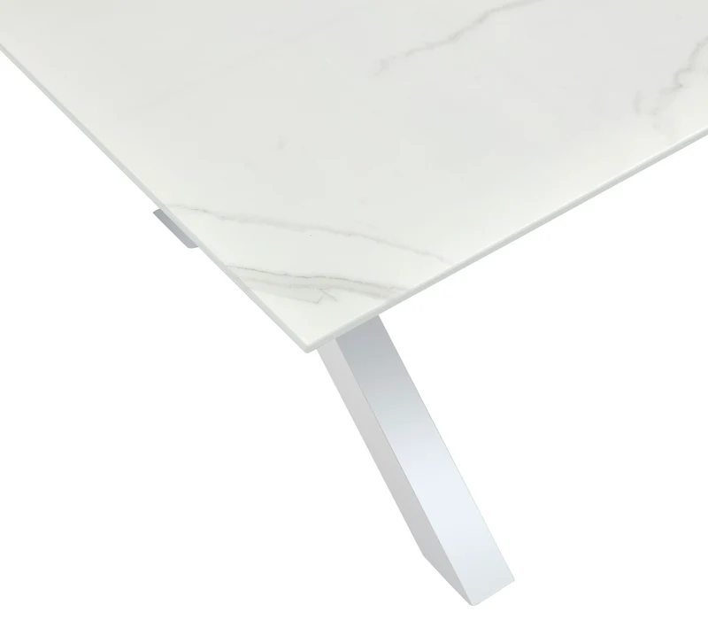 Table à manger IXE chrome plateau en verre trempé 150 cm