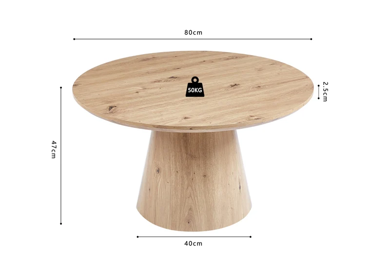 Table basse Lukas effet chêne brut