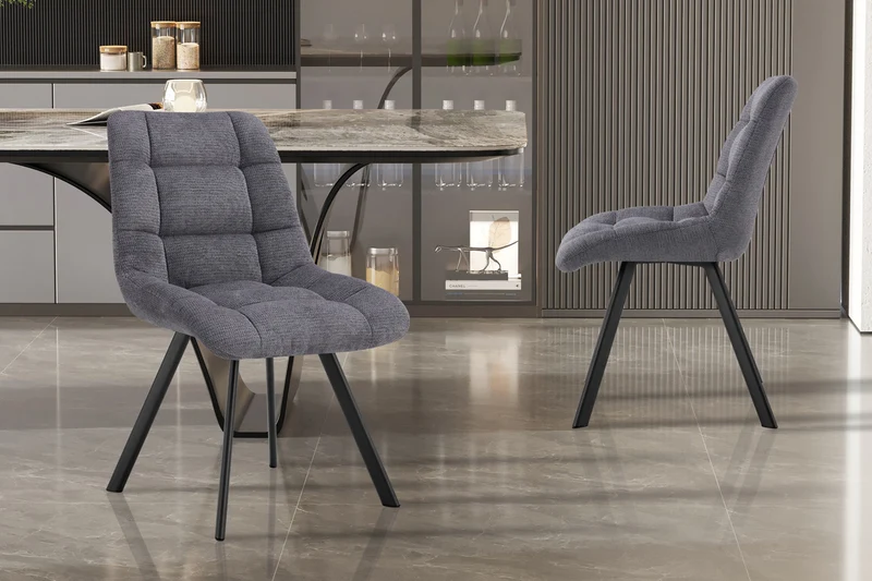Chaise Lizzy Tissu Ote Share 456 Gris foncé