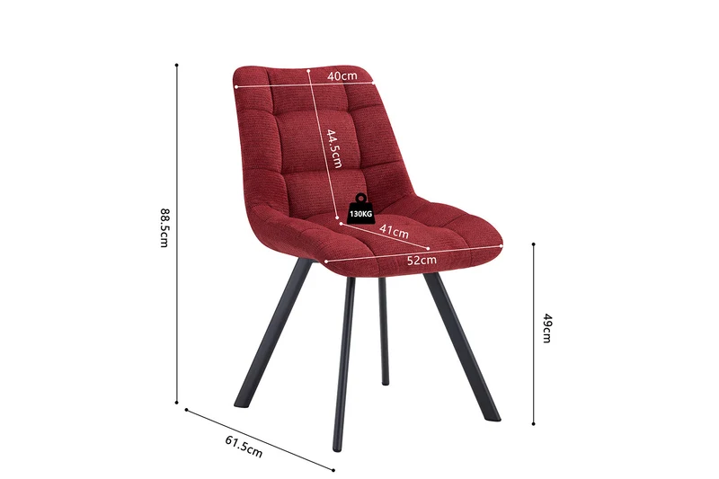 Chaise Lizzy Tissu Ote Share 230 Rouge