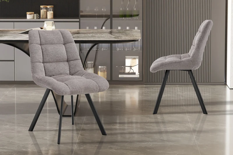 Chaise Lizzy Tissu Ote Share 160 Gris clair