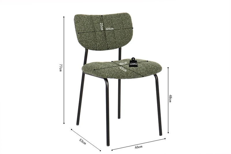 Lot de Chaises Antura Tissu Ote Vert