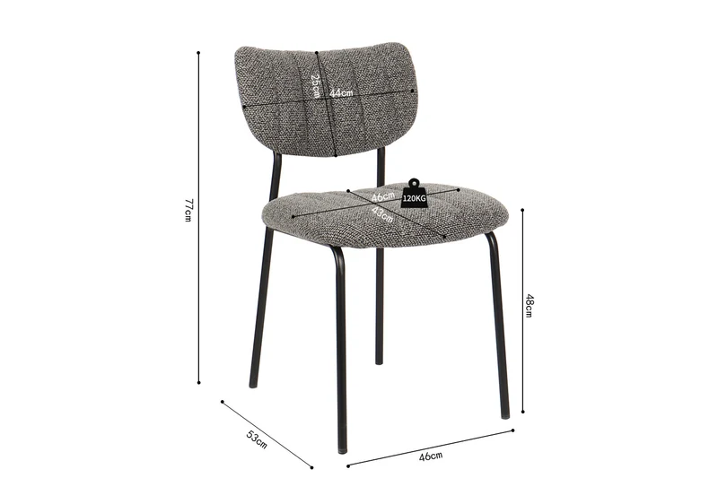 Lot de Chaises Antura Tissu Ote Gris foncé