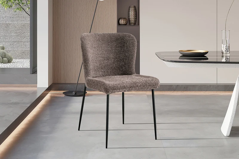 Lot de Chaises Lisa Bouclé Moka