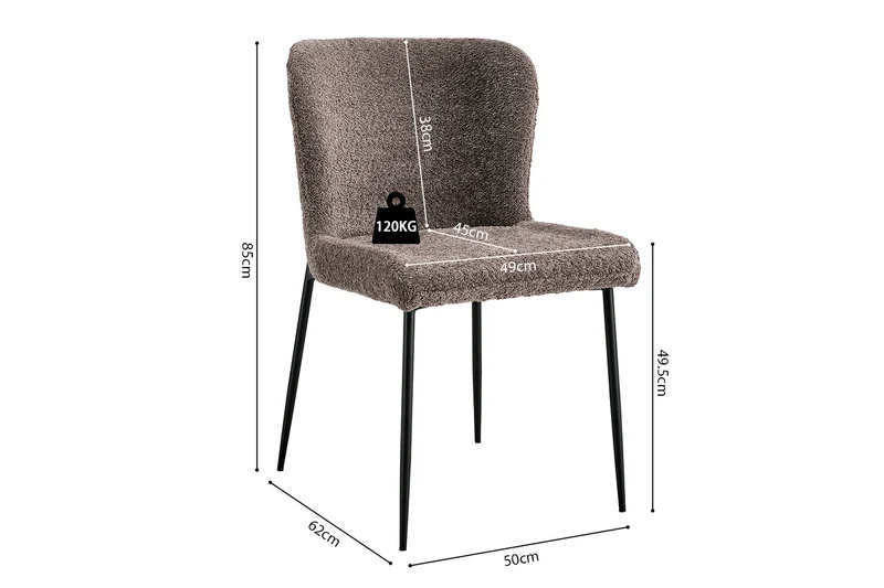 Lot de Chaises Lisa Bouclé Moka
